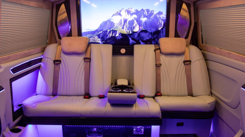 Inside an Istanbul VIP Mercedes minivan vehicle